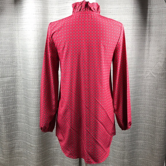 Mudpie Red Ruffle Collard Blouse - Picture 4 of 7